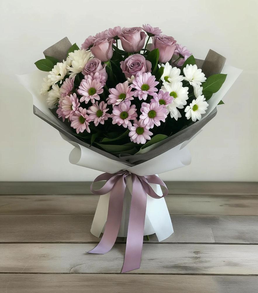 Букет цветов из: Хризантемы и Розы в Мяундже