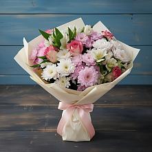 Букет цветов из:  Хризантемы, Альстромерии и Розы в Мяундже