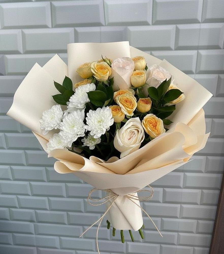Букет цветов из: Розы и Хризантемы в Мяундже