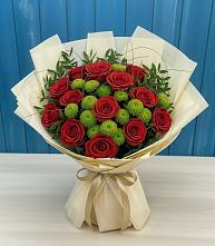 Букет цветов из:  Розы и Хризантемы #REPLACE_PRED# Мяундже