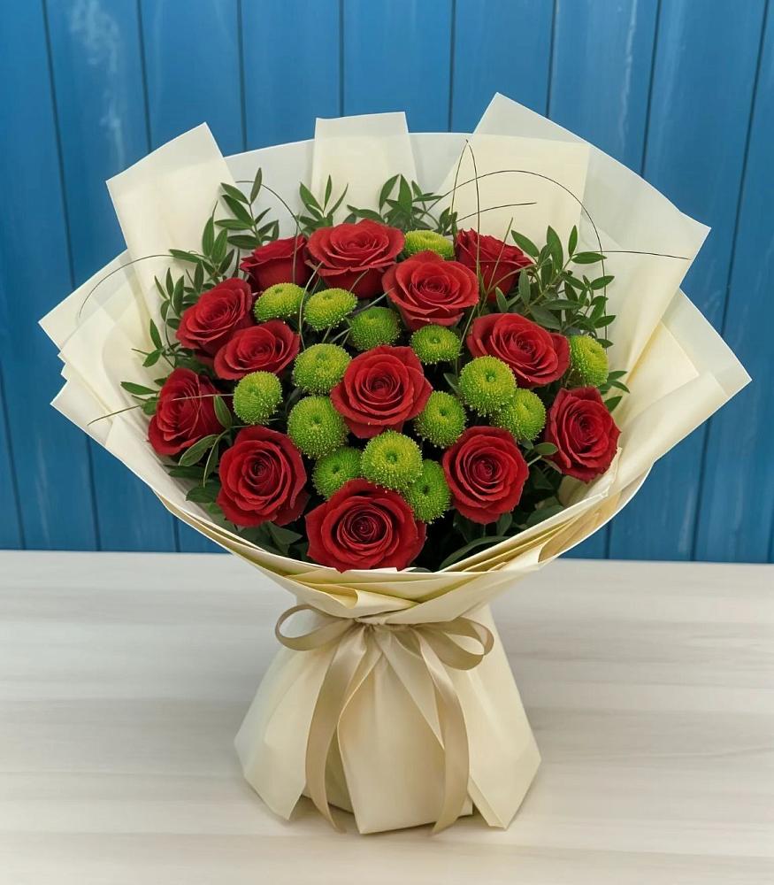 Букет цветов из: Розы и Хризантемы в Мяундже